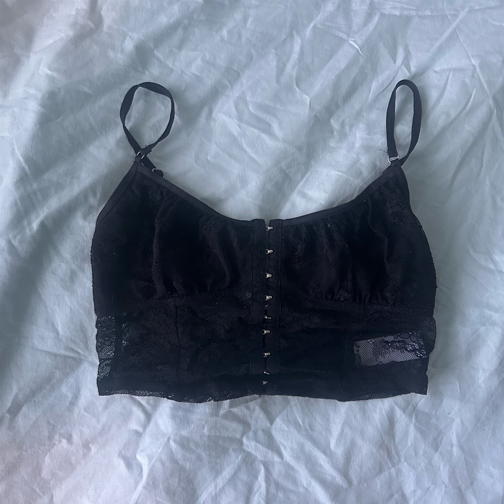 Garage Black Lace Corset Crop Top-Women’s Small